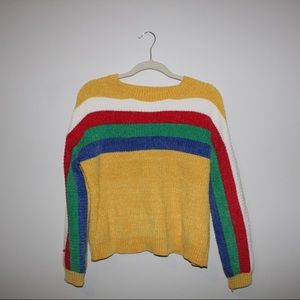 large striped colorful sweater
